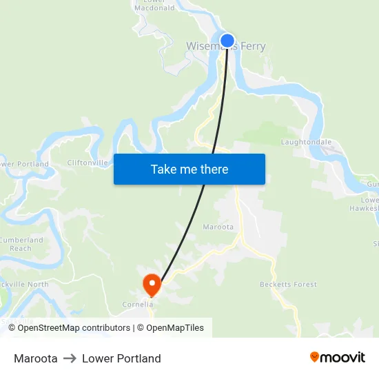 Maroota to Lower Portland map