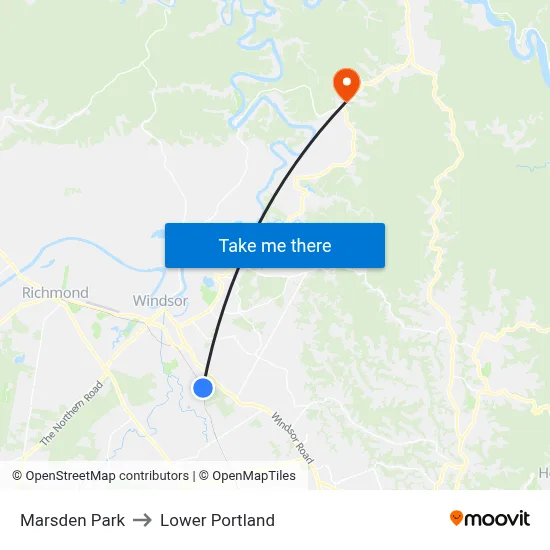 Marsden Park to Lower Portland map