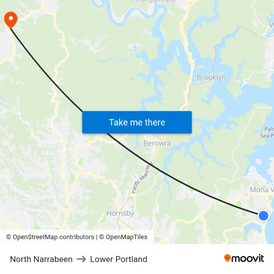North Narrabeen to Lower Portland map