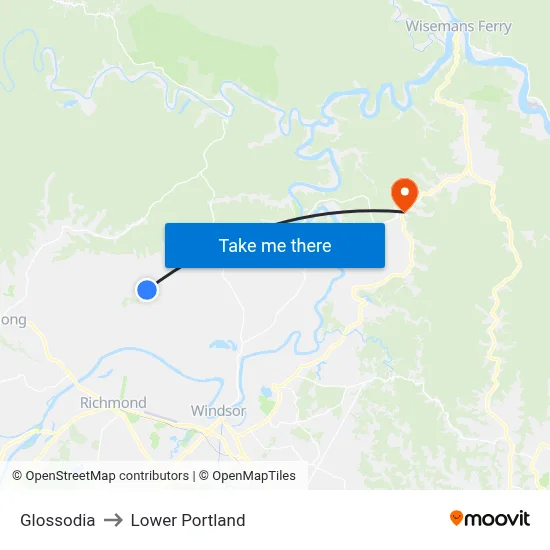 Glossodia to Lower Portland map