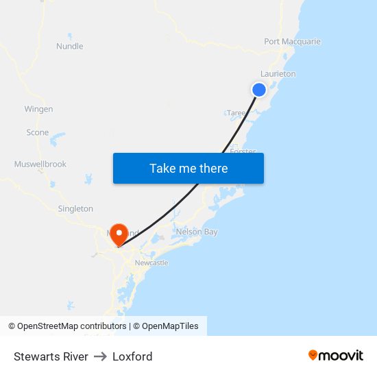 Stewarts River to Loxford map