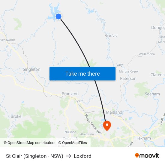 St Clair (Singleton - NSW) to Loxford map