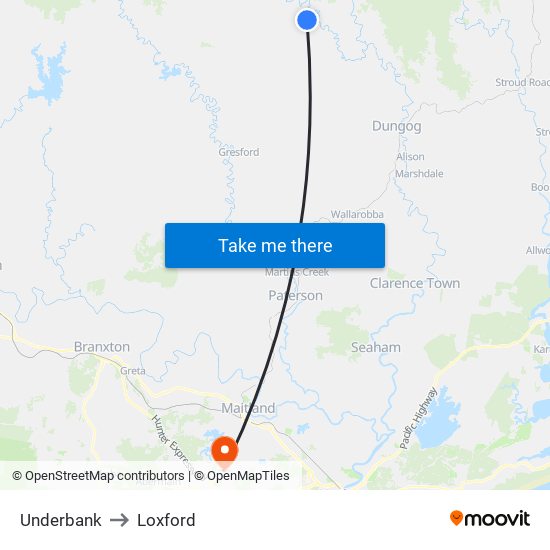 Underbank to Loxford map