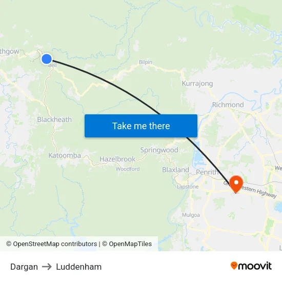 Dargan to Luddenham map