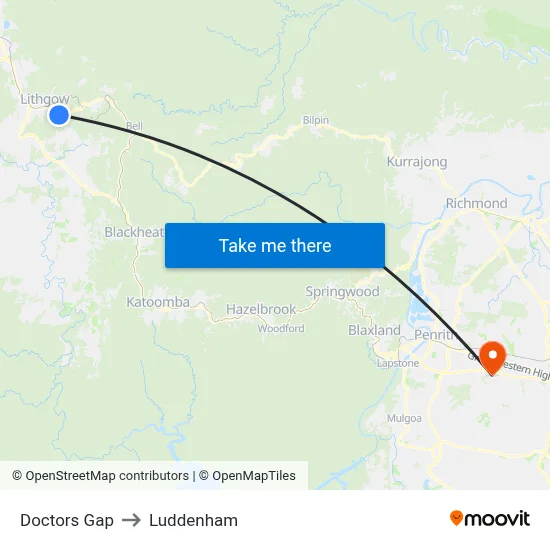 Doctors Gap to Luddenham map