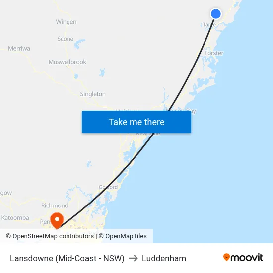 Lansdowne (Mid-Coast - NSW) to Luddenham map