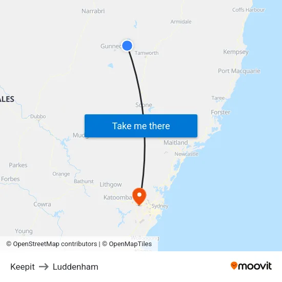 Keepit to Luddenham map