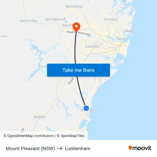 Mount Pleasant (NSW) to Luddenham map