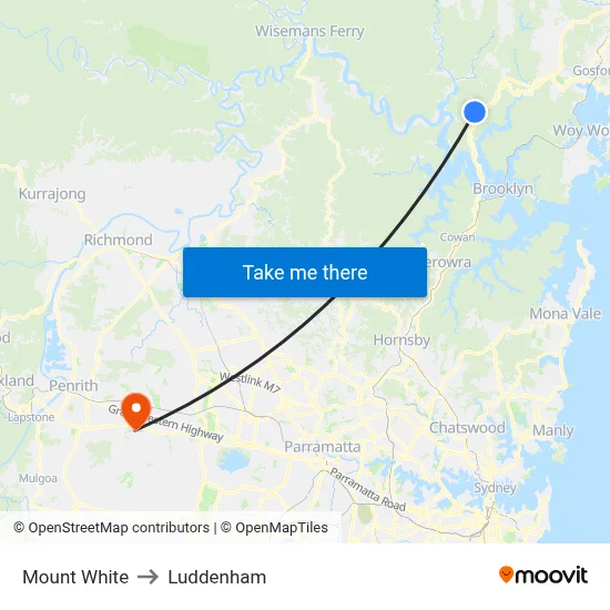 Mount White to Luddenham map