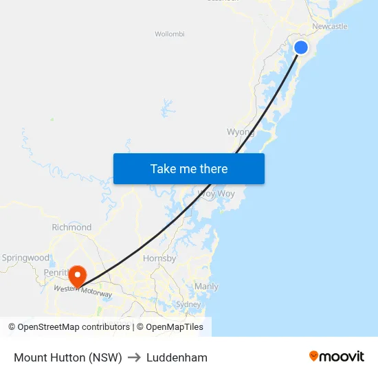 Mount Hutton (NSW) to Luddenham map