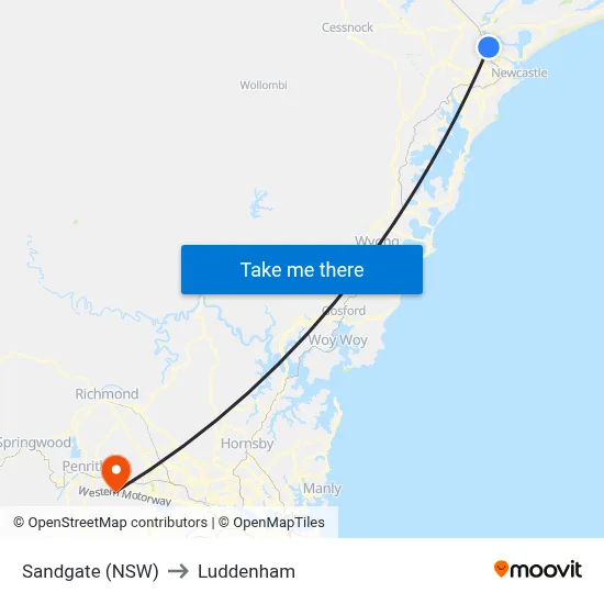 Sandgate (NSW) to Luddenham map