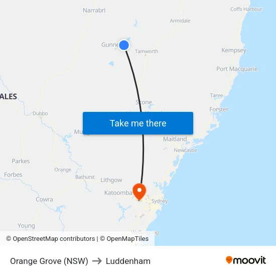 Orange Grove (NSW) to Luddenham map