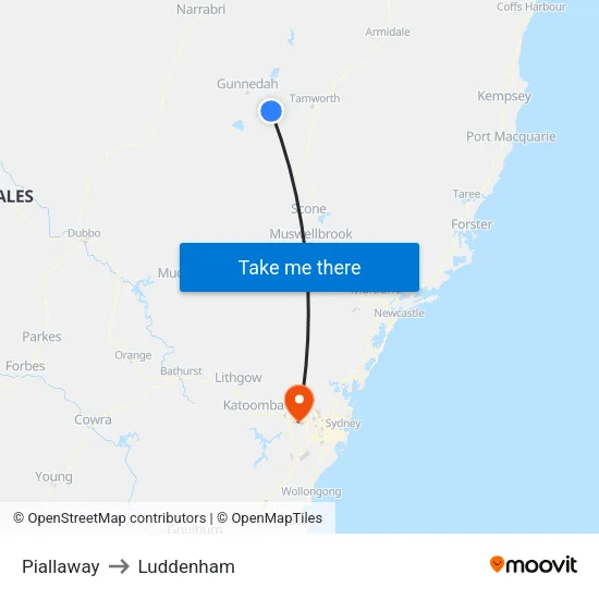 Piallaway to Luddenham map