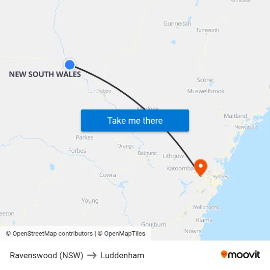 Ravenswood (NSW) to Luddenham map