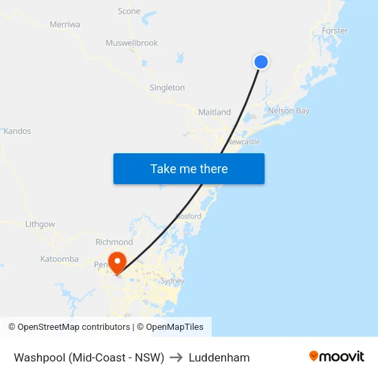 Washpool (Mid-Coast - NSW) to Luddenham map