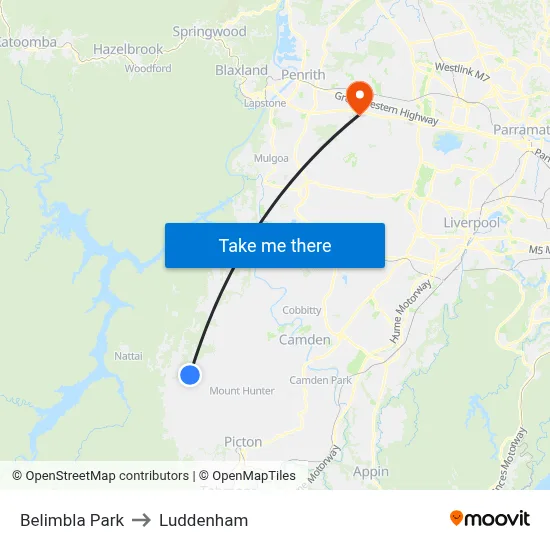 Belimbla Park to Luddenham map