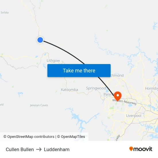 Cullen Bullen to Luddenham map