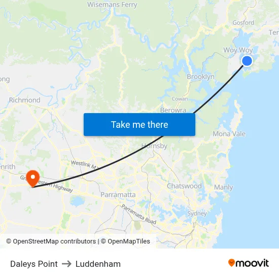 Daleys Point to Luddenham map