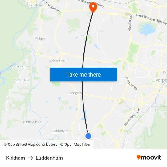 Kirkham to Luddenham map