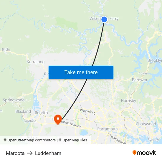 Maroota to Luddenham map