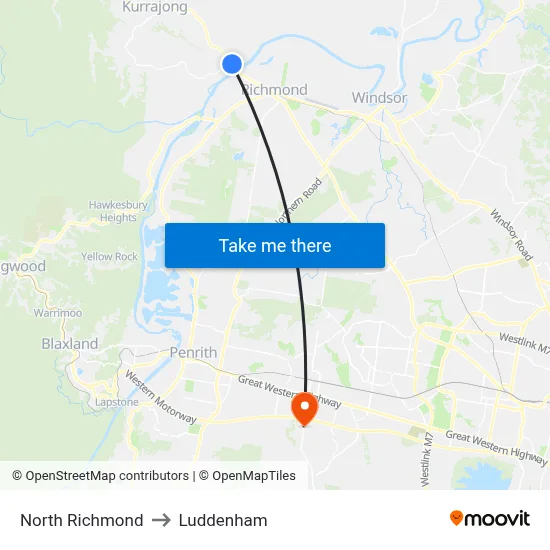 North Richmond to Luddenham map