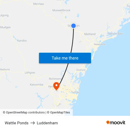 Wattle Ponds to Luddenham map