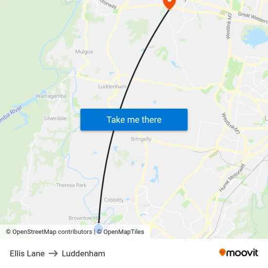 Ellis Lane to Luddenham map