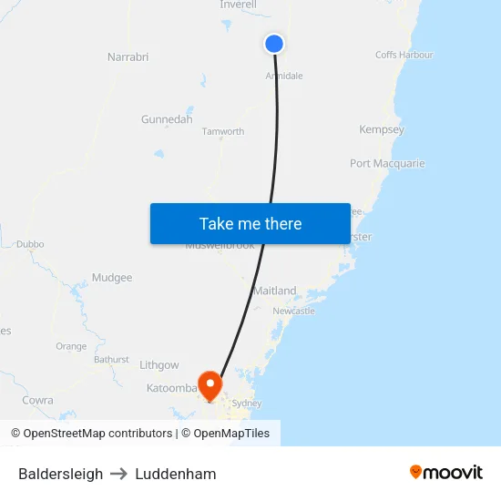 Baldersleigh to Luddenham map