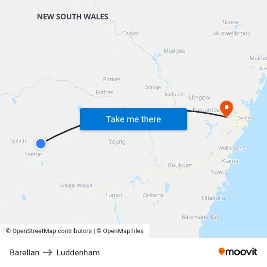 Barellan to Luddenham map