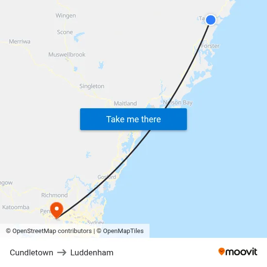 Cundletown to Luddenham map