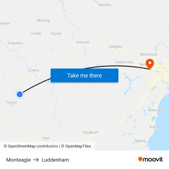 Monteagle to Luddenham map