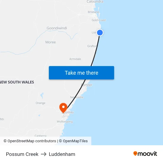 Possum Creek to Luddenham map