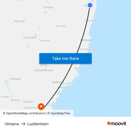 Ulmarra to Luddenham map
