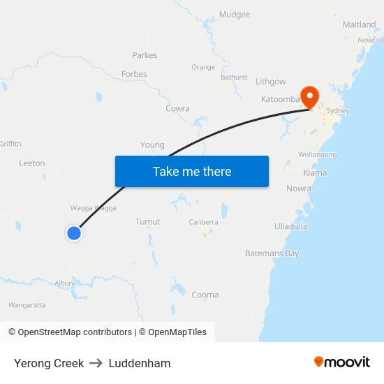 Yerong Creek to Luddenham map