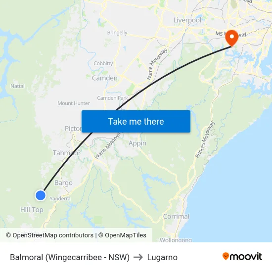 Balmoral (Wingecarribee - NSW) to Lugarno map