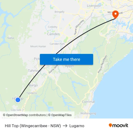 Hill Top (Wingecarribee - NSW) to Lugarno map