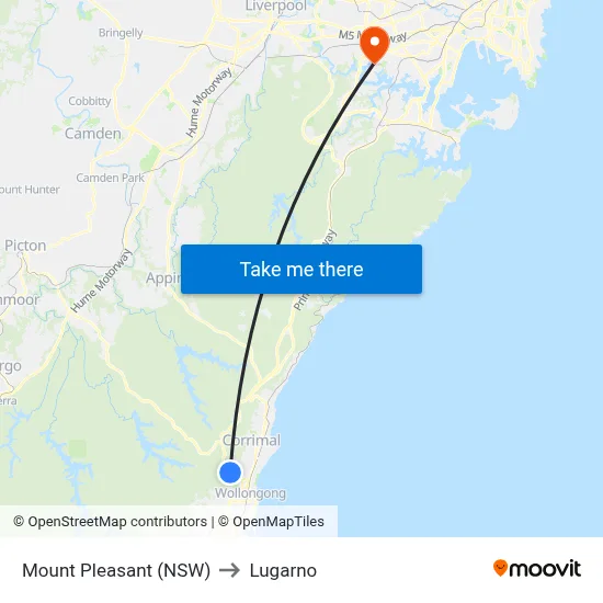 Mount Pleasant (NSW) to Lugarno map