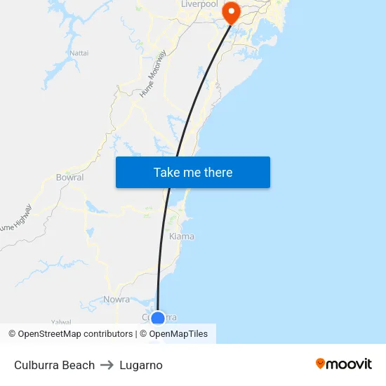 Culburra Beach to Lugarno map