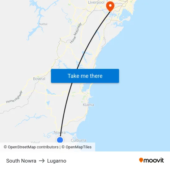 South Nowra to Lugarno map