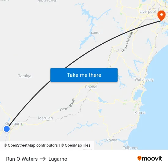 Run-O-Waters to Lugarno map