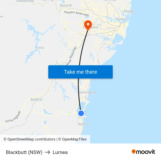 Blackbutt (NSW) to Lurnea map