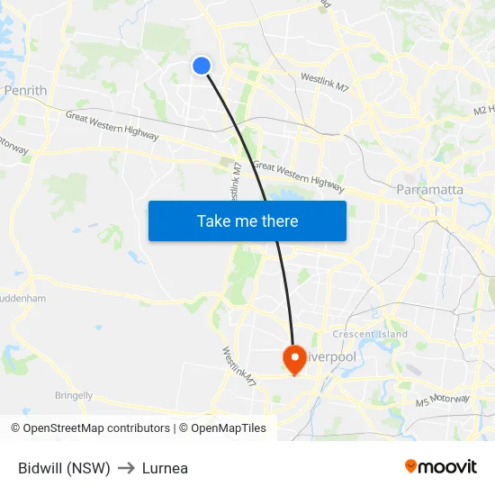 Bidwill (NSW) to Lurnea map