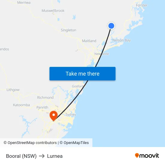 Booral (NSW) to Lurnea map