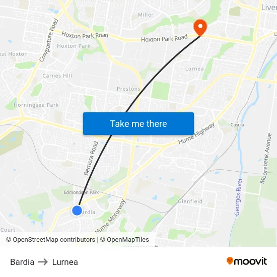 Bardia to Lurnea map