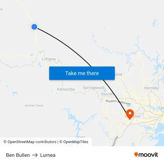Ben Bullen to Lurnea map