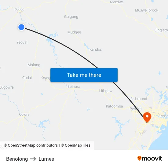Benolong to Lurnea map