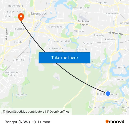 Bangor (NSW) to Lurnea map