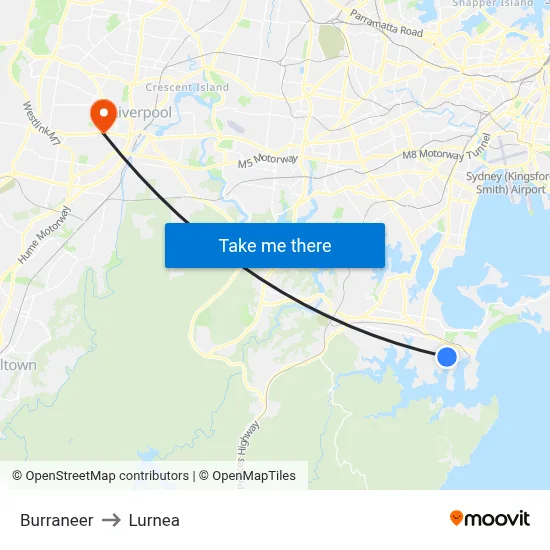 Burraneer to Lurnea map