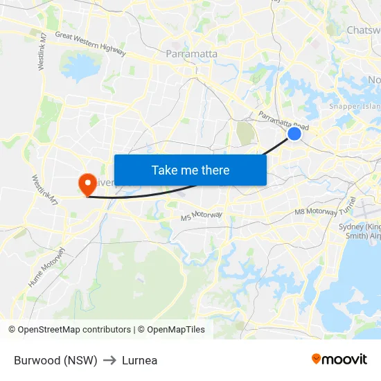 Burwood (NSW) to Lurnea map