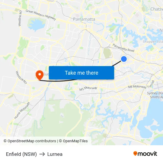 Enfield (NSW) to Lurnea map